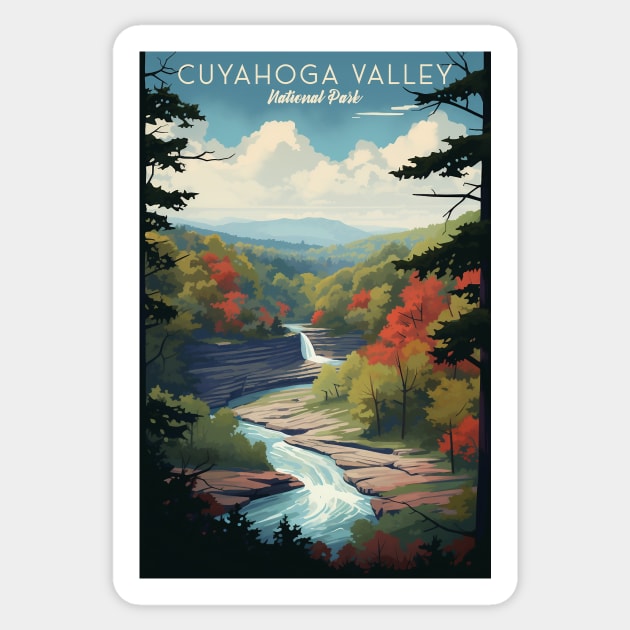 Cuyahoga Valley National Park Travel Poster Sticker by GreenMary Design